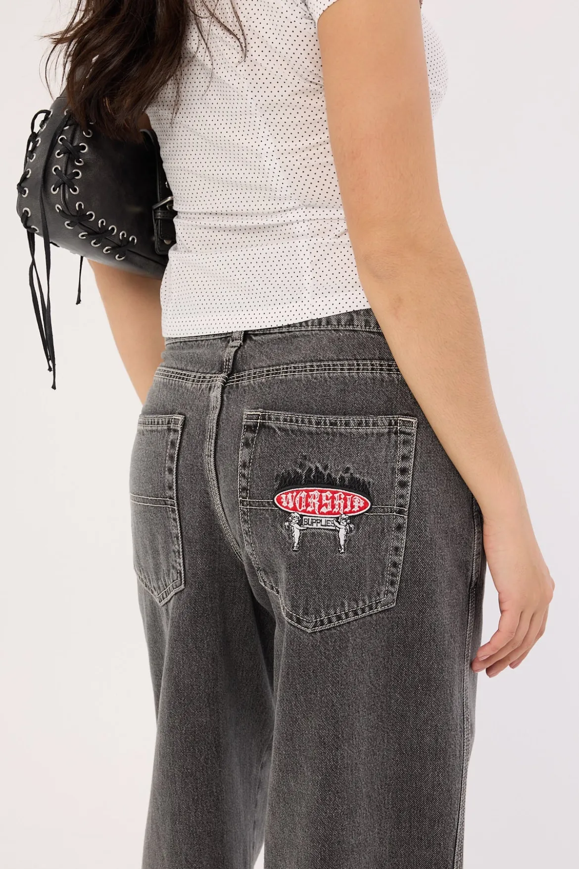Eternal Sloucher Jean Raged Grey Black