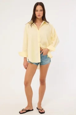 Etta Linen Long Sleeve Shirt Butter