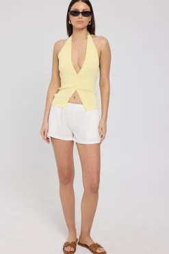 Eva Elasticated Mid Rise Shorts White