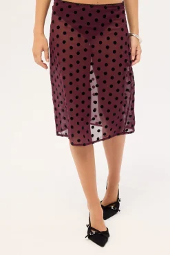 Evani Skirt Vintage Polka Maroon