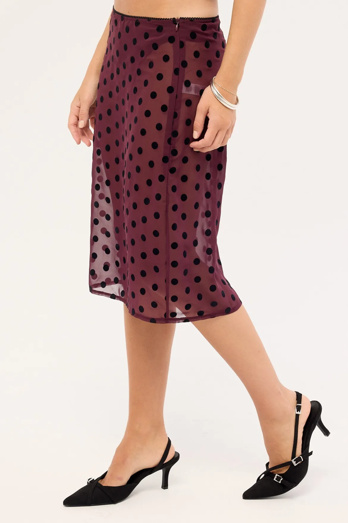 Evani Skirt Vintage Polka Maroon