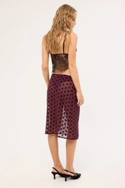 Evani Skirt Vintage Polka Maroon