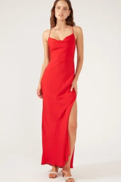 Evie Chiffon Maxi Dress Red
