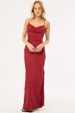 Evie Recycled Maxi Dress Burgundy