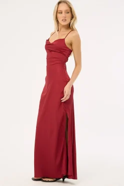 Evie Recycled Maxi Dress Burgundy