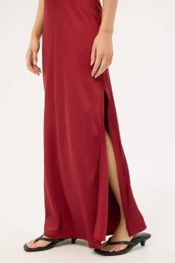 Evie Recycled Maxi Dress Burgundy