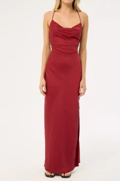 Evie Recycled Maxi Dress Burgundy