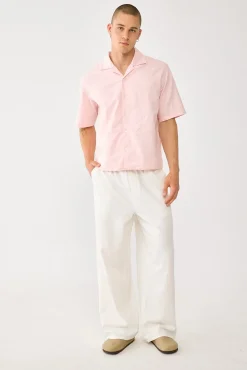 Exclusive Linen Boxy Resort Shirt Pastel Pink