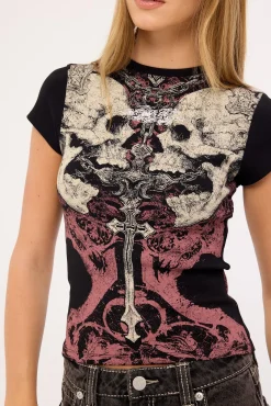 Exhume Baby Tee Black