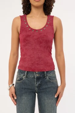 Eye Let Loose Tank Top Cranberry