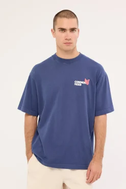 Fable Heavyweight Boxy Tee Washed Light Navy
