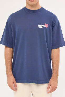Fable Heavyweight Boxy Tee Washed Light Navy
