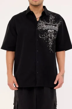 Fallen Cross Oversize Shirt Black