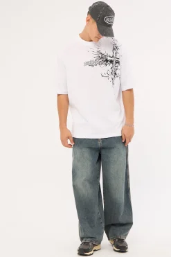Fallen Cross Oversize Super Heavy Tee White