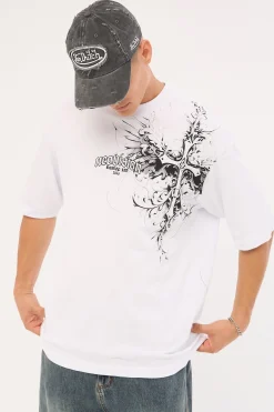 Fallen Cross Oversize Super Heavy Tee White