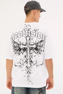Fallen Cross Oversize Super Heavy Tee White