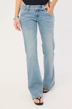 Fantasy Super Low Bootcut Jean Faded Blue Denim
