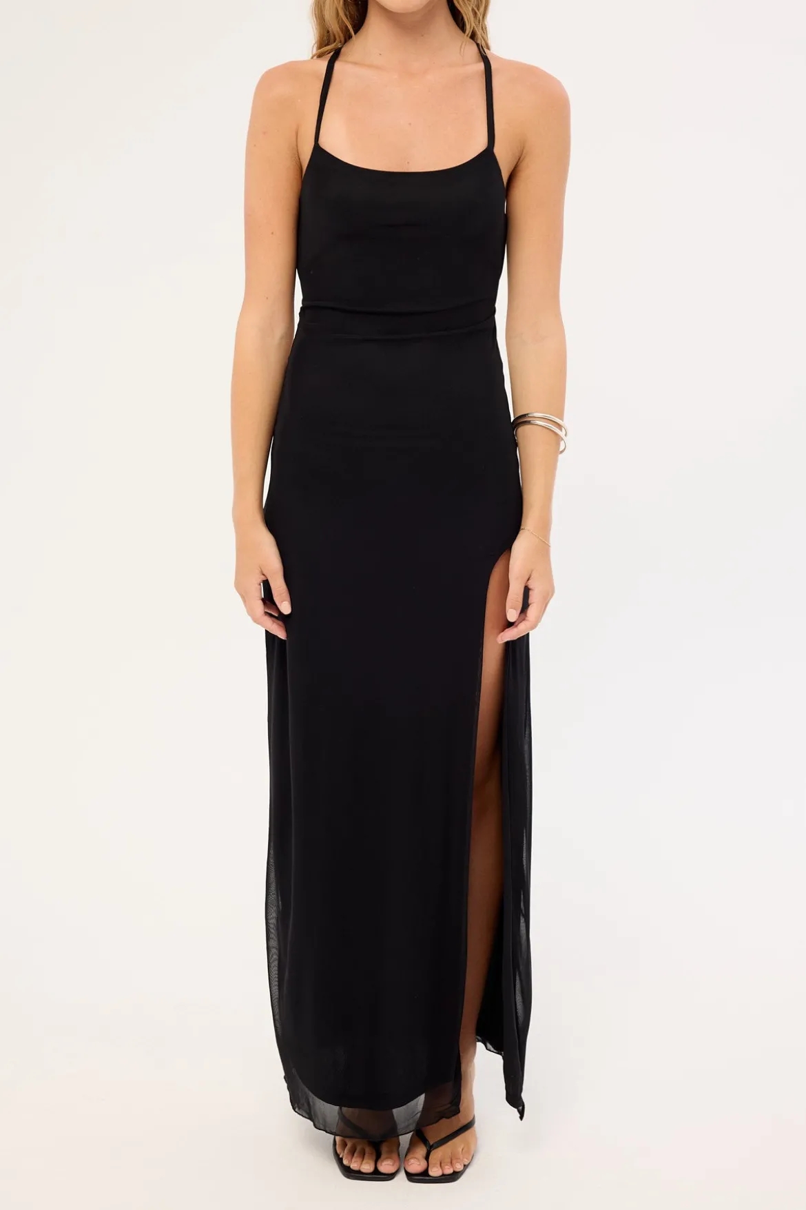 Fatal Low Back Maxi Dress Black