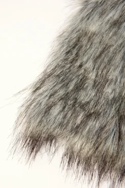 Faux Fur Knee Leg Warmer Grey Multi