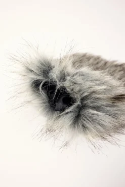 Faux Fur Knee Leg Warmer Grey Multi