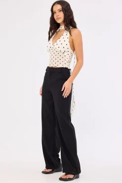 Fay Petite High Rise Recycled Pant Black