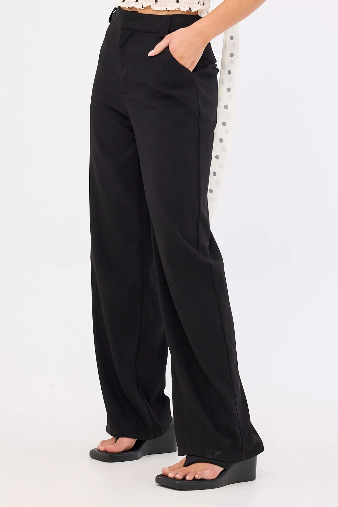 Fay Petite High Rise Recycled Pant Black
