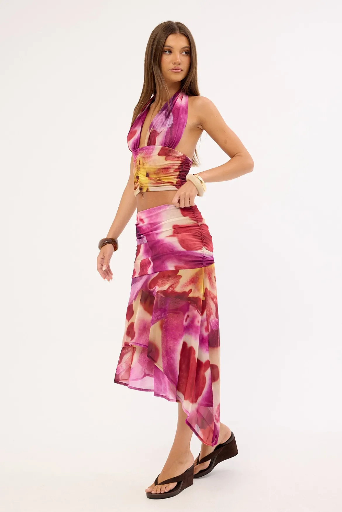Festa Tie Dye Midi Skirt Bloom