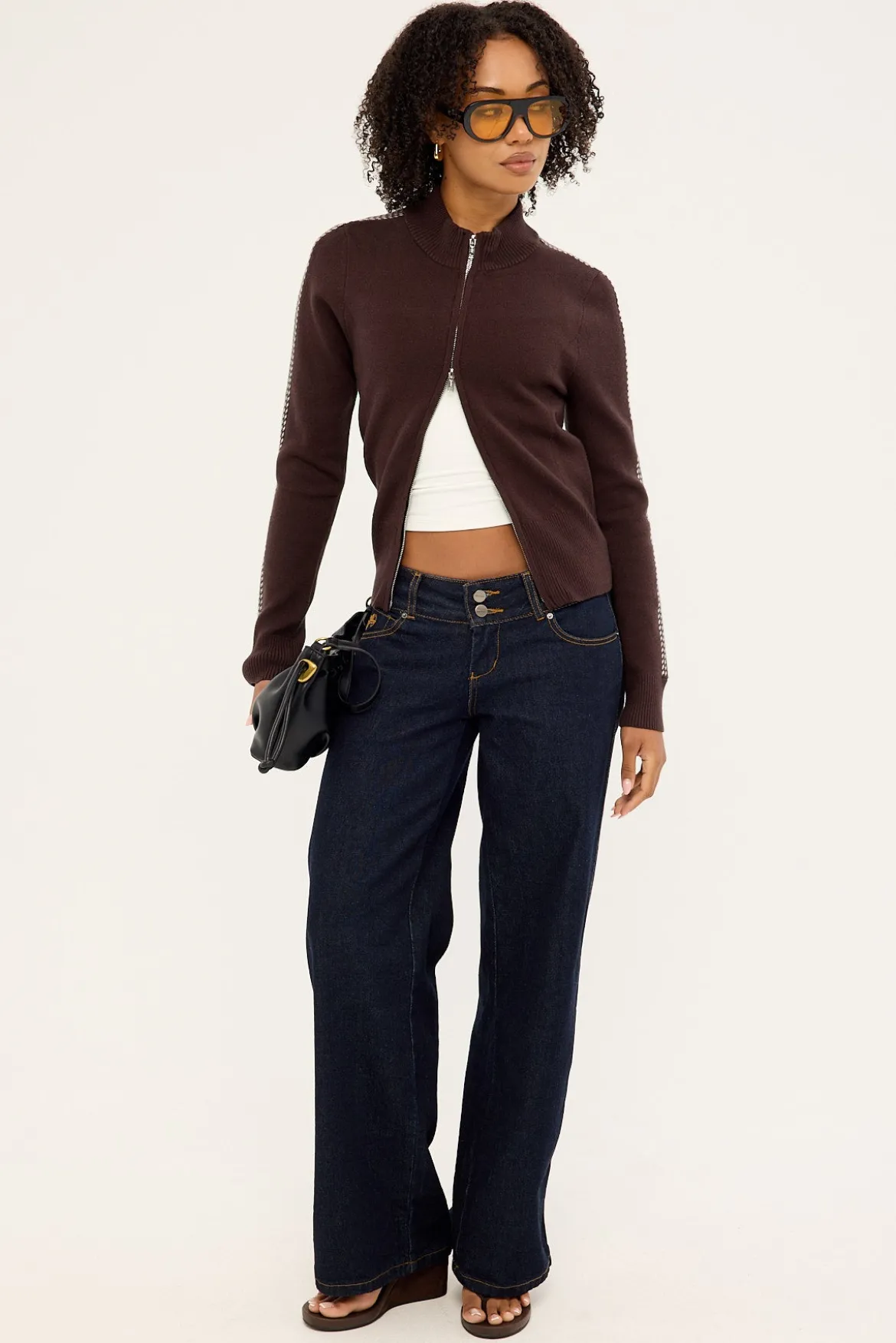 Final Call Zip Knit Sweater Bitter Chocolate