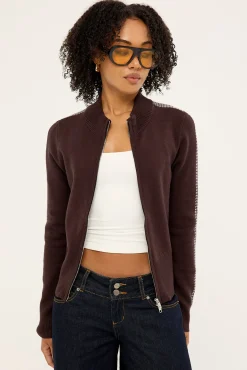 Final Call Zip Knit Sweater Bitter Chocolate