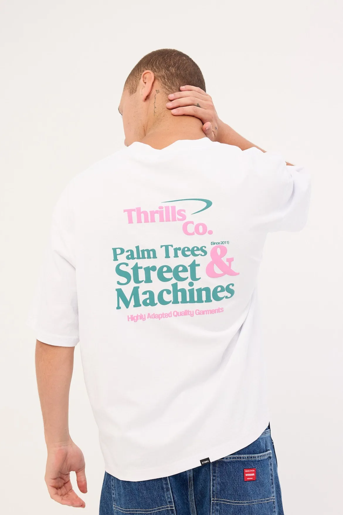 First Grade Services Box Fit Oversize Cropped Tee White