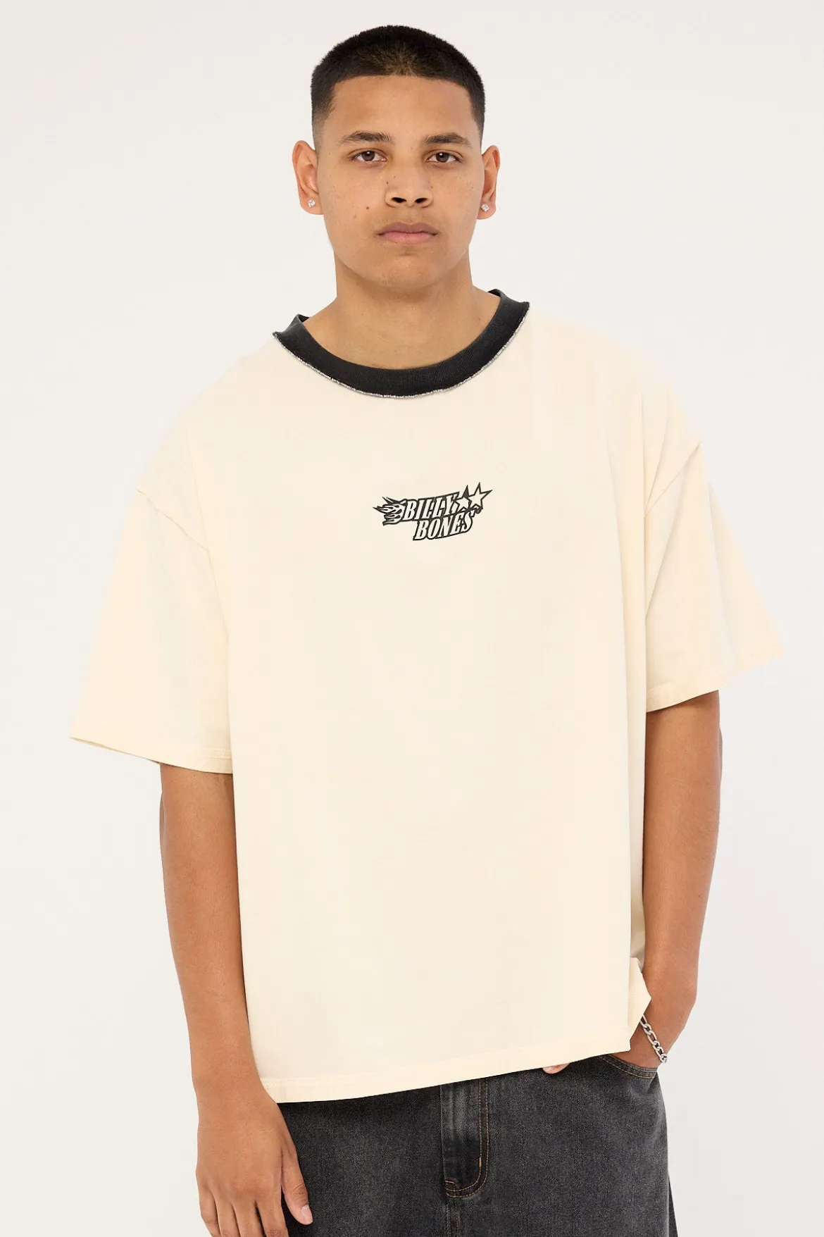 Flames Oversized Tee Cream