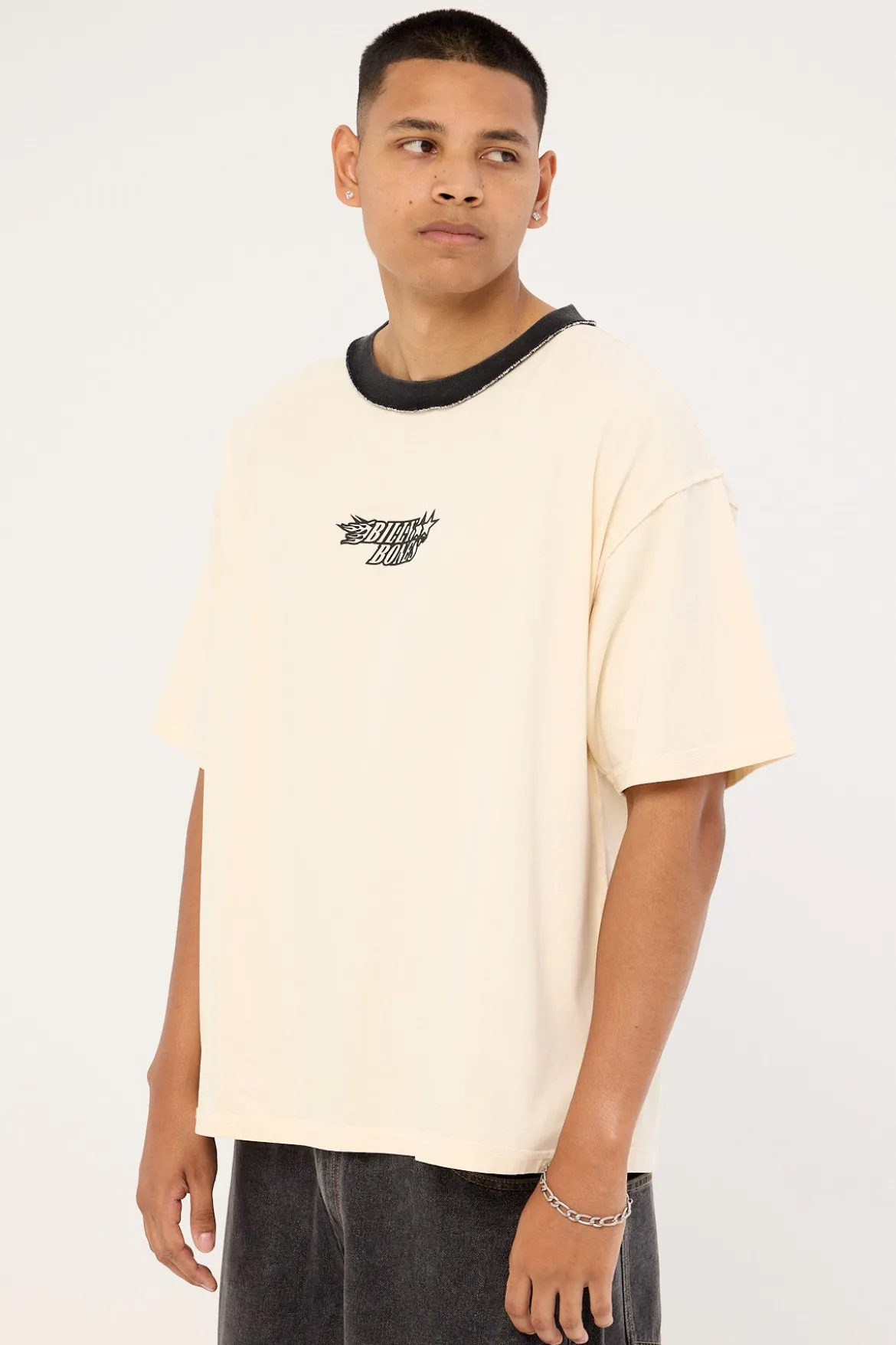 Flames Oversized Tee Cream