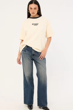 Flames Oversized Tee Cream