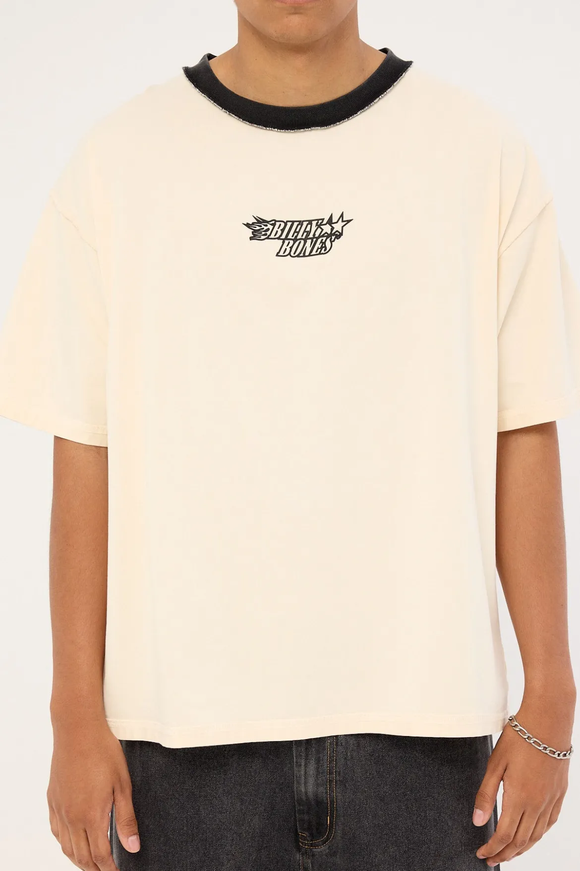 Flames Oversized Tee Cream