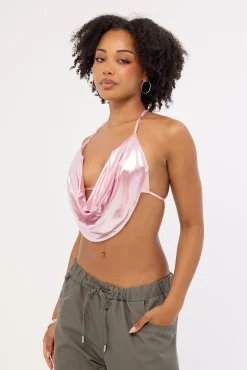 Flash Cowl Bralette Silver/Pink