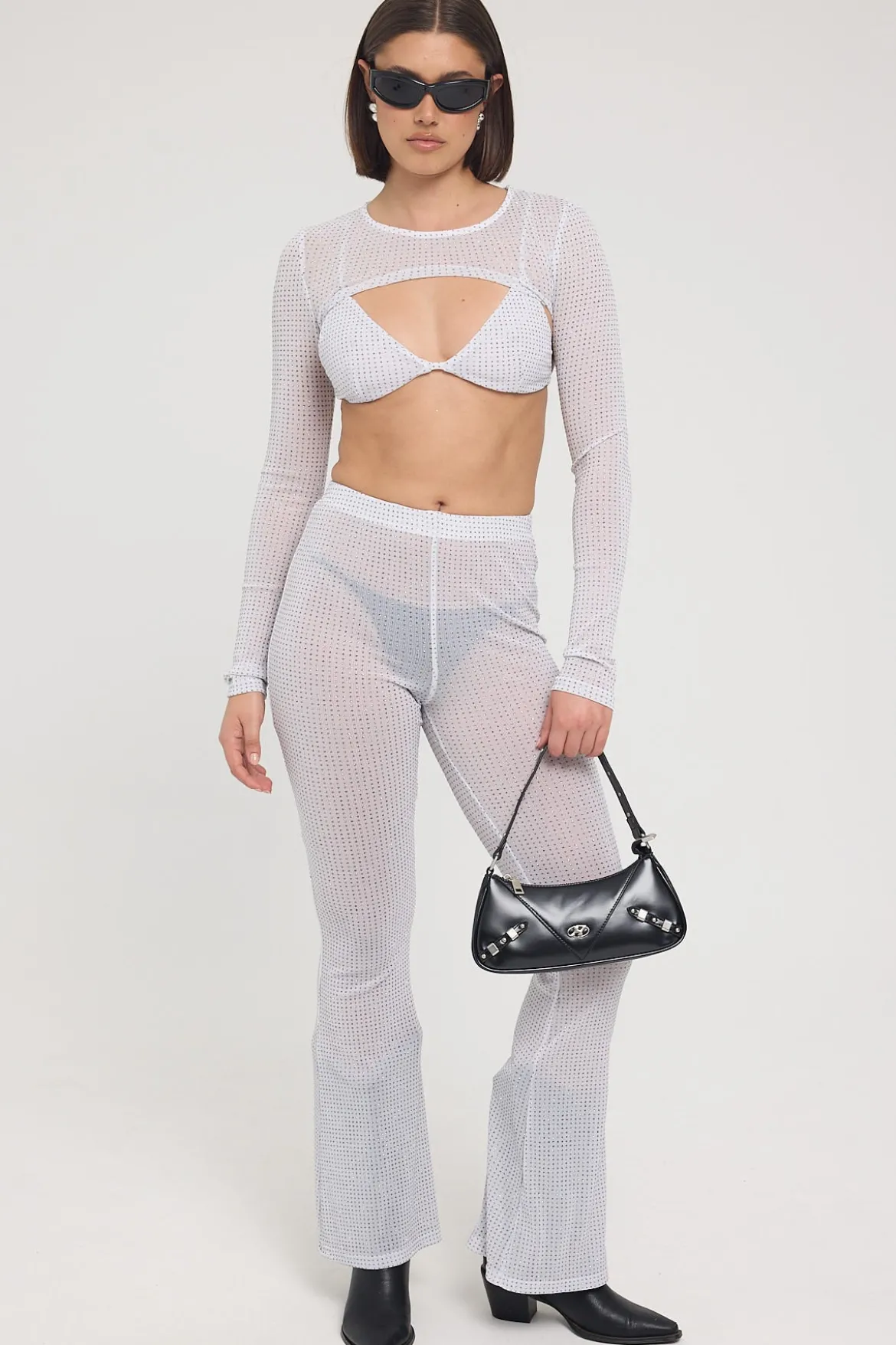Flashy Glitter Bolero White / Silver