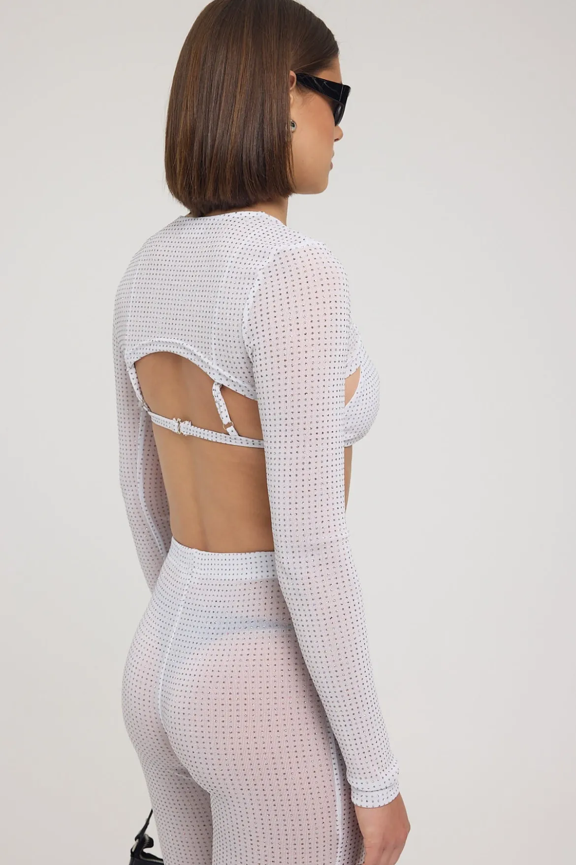 Flashy Glitter Bolero White / Silver