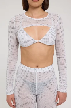 Flashy Glitter Bolero White / Silver