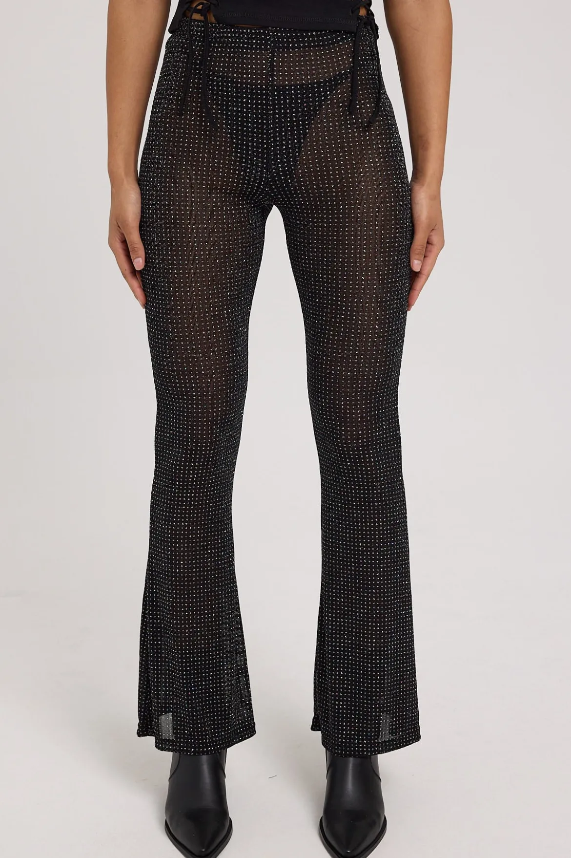 Flashy Glitter Flares Black
