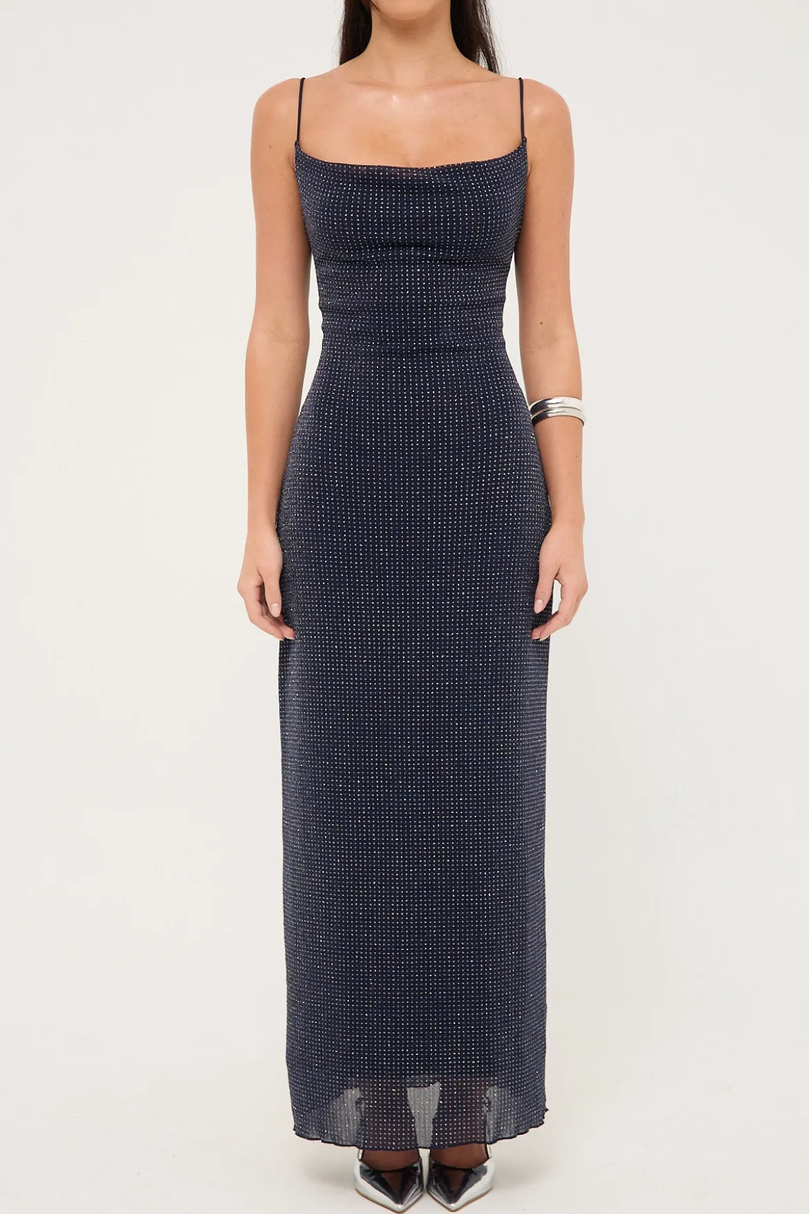 Flashy Glitter Maxi Dress Navy