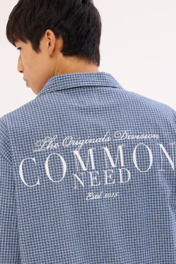 Flintmore Boxy Cropped Resort Shirt Blue Check
