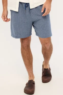 Flintmore Elastic Waist Short Blue Check