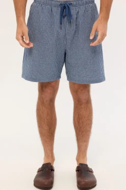 Flintmore Elastic Waist Short Blue Check