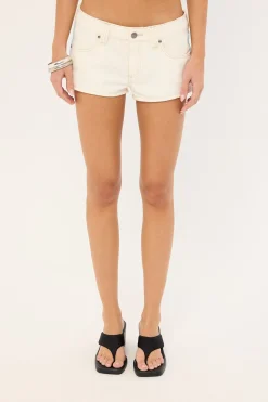 Flip Mommy Low Rise Micro Mini Shorts White