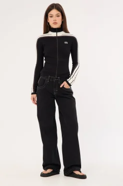 Flip Mommy Low Rise Wide Leg Jean Black Out