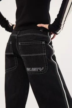 Flip Mommy Low Rise Wide Leg Jean Black Out