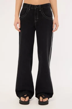 Flip Mommy Low Rise Wide Leg Jean Black Out
