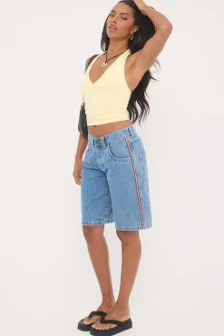 Flip Mommy Low Rise Wide Leg Jort Middy Blue/Orange