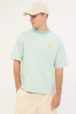 Flow Easy Tee Sage Stripe