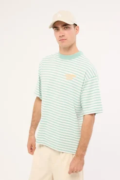 Flow Easy Tee Sage Stripe